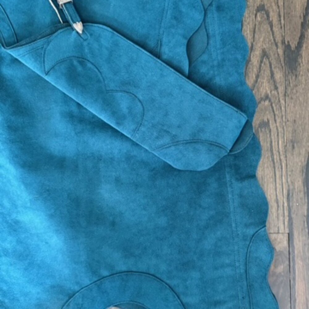 Show Season XS teal western chaps in EUC - Picture 5 of 7